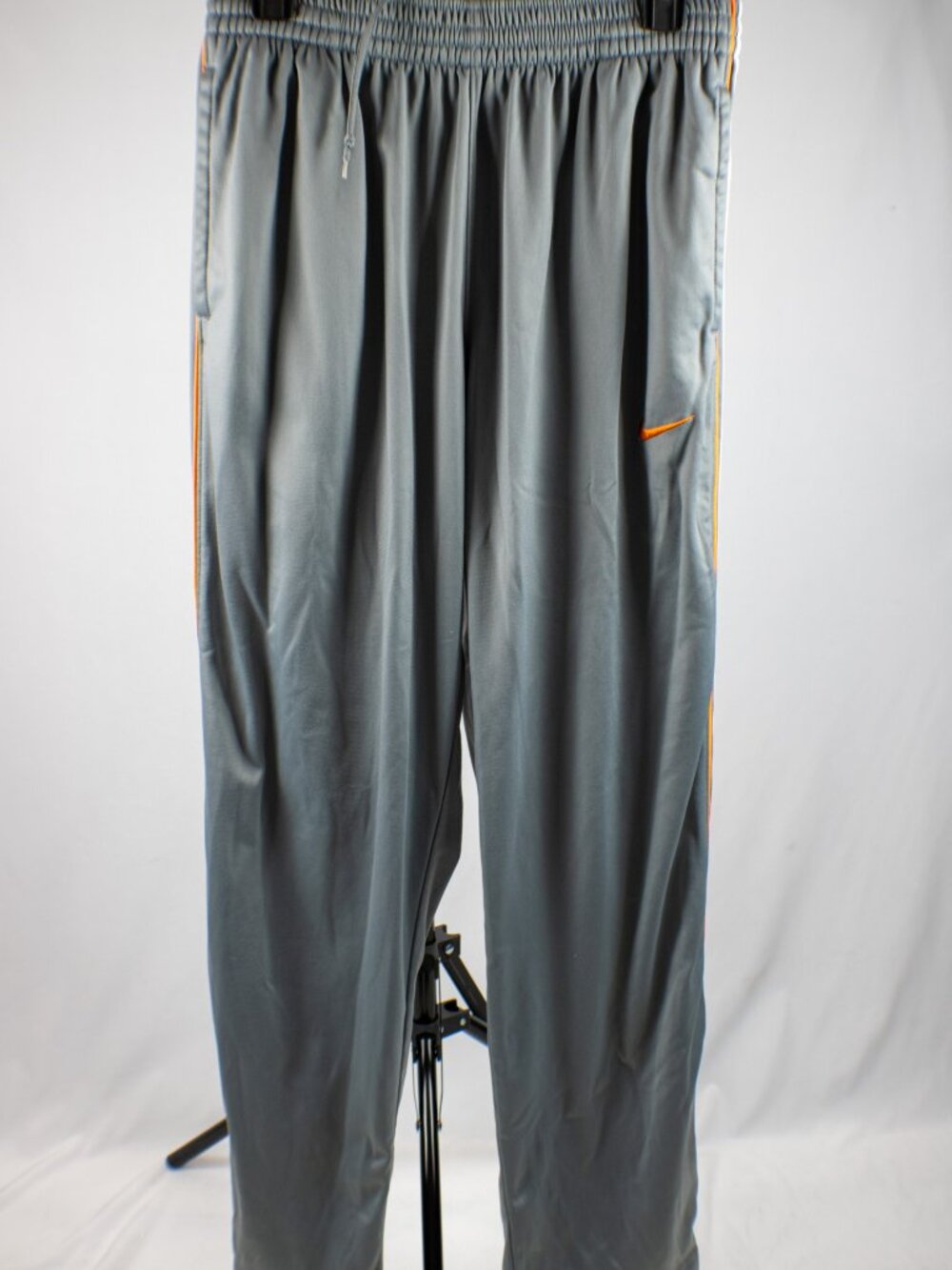 Nike Basketball Dri-FIT Track Pants Mens Medium Grey Orange Piping White Stripe